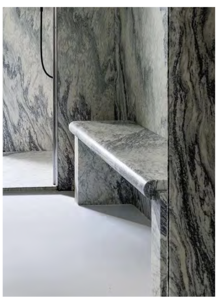 Marble bathroom — bench detail